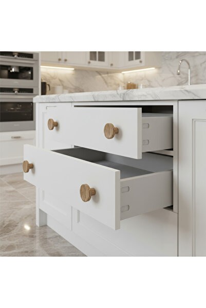 Badem10 Single Screw Bohemian Concave Plastic Knob Handle Cubic Beech Beige Color Furniture Cabinet Drawer Handle Knob