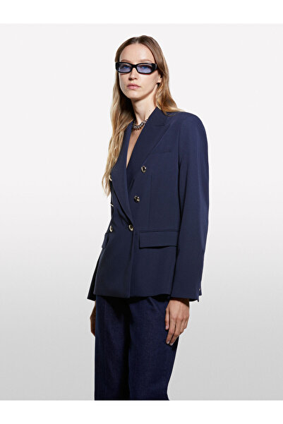 Sisley Women's Viscose Blended Button Detailed Blazer Jacket 325A2Kvxlw037-Sis06U