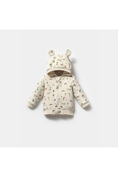 Tiffany Baby Boy Wool Dinosaur Muslin Cardigan Cream 38027