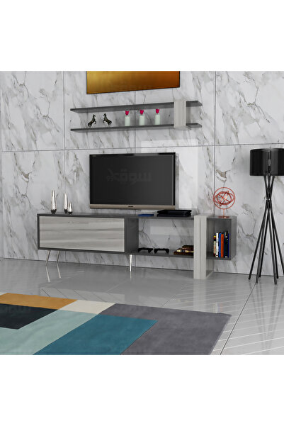 Stylish Home White and gray TV and coffee table set - SH19
