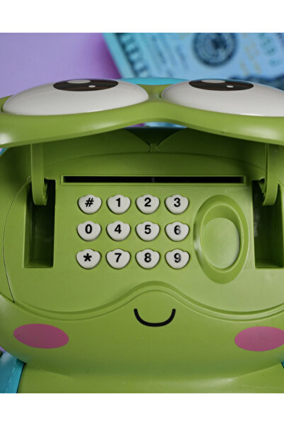 zola Rucsac, model broască, incluși bani de jucărie, sunete, 23x11x20 cm, verde/albastru