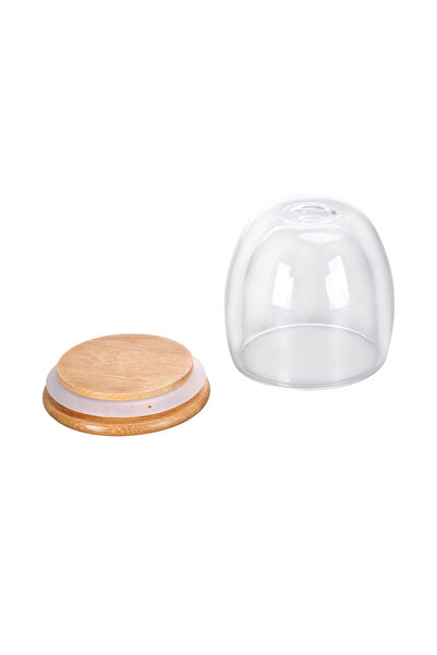 HALAMODO Clear Double Wall Tea Cup with Bamboo Lid
