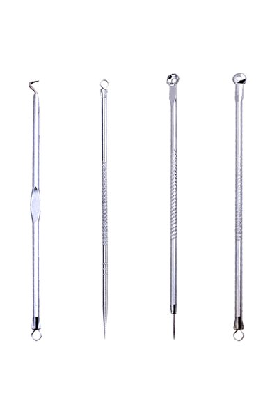 zola Σετ 4 καλλυντικών εργαλείων για την αφαίρεση μαύρων στιγμάτων, κατασκευασμένα από υγιεινό ανοξείδωτο ατσάλι