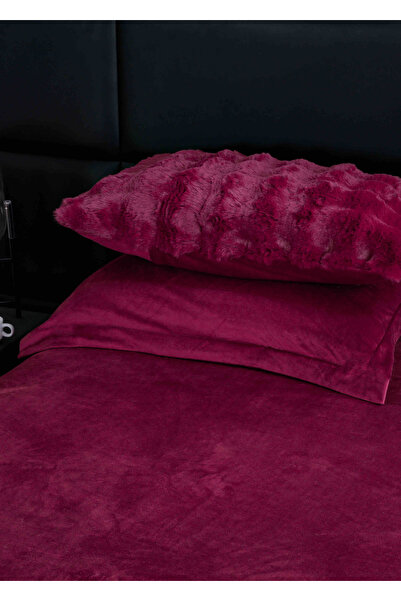 JOJO HOME Cocolino faux rabbit fur bed linen, 6 pieces, Bordeaux