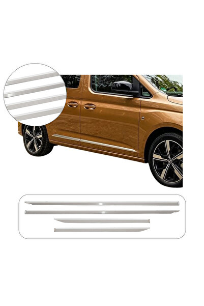 ServetDizaynOto Volkswagen Caddy Uyumlu 2021 Ve Üzeri Krom Yan Kapı Çıtası 4 ...