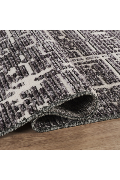 Kaşmir Halı 7/24 İskandinav Sten Antrasit Salon Mutfak Halısı Yolluk
