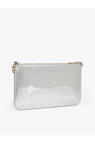 Tommy Hilfiger Th Icon Metallic Chain Shoulder Women's Gray Wallet Aw0Aw18219Pe6