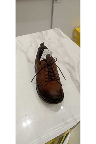 Venüs 1701 Genuine Leather Orthopedic Flat Sole Shoes with Rubber Lacing Detail