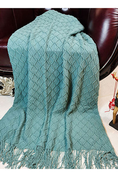 HALAMODO Green Sofa Blanket Set 127x173cm