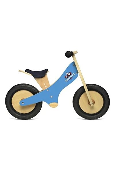 Kinderfeets Bicicletă de echilibru fără pedale albastră – lemn handmade, 2 ani, max 30 kg