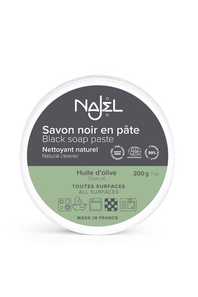 NAJEL Sapun Negru Pasta Concentrata, Degresant Multifunctional, 200g -