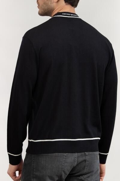 Emporio Armani سترة صوفية للرجال برقبة دائرية - Pullover 6D1MXH 1MJLZ F930