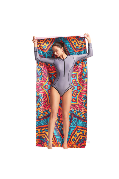 Choice مناشف شاطئ لوتس هاي توربو سريعة الجفاف من الألياف الدقيقة، 90×180 سم، خفيفة الوزن للغاية، سريعة الجفاف، فائقة الجودة