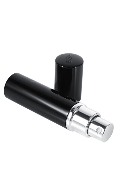 zola Sticlă de parfum reîncărcabilă cu atomizor, neagră, 9,5x2,3 cm, 10 ml