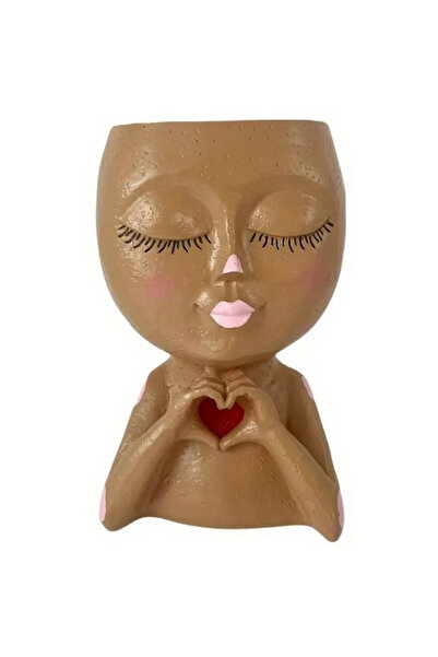 zola Flower pot for flowers, girl face model, plastic, 16.5 x 10 x 9 cm