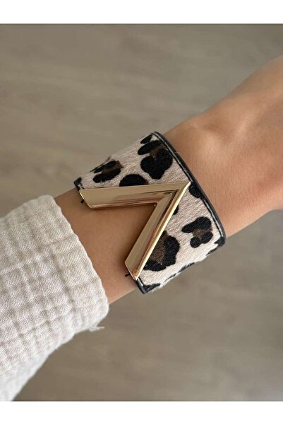 İREM YILDIZ Yeni Moda V Şekilli Leopar Kelepçe