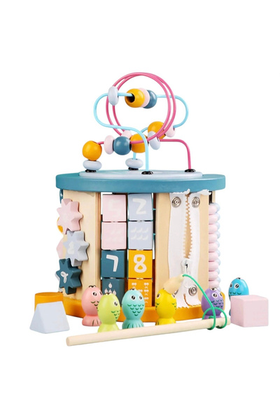 Krista Activități educaționale Cub Montessori 13 în 1, din lemn