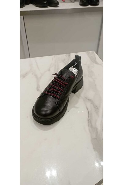 Venüs 3801 Genuine Leather Lace-Up Thick Heeled Orthopedic Shoes