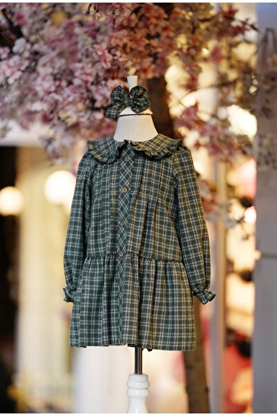 JBK Green Plaid Children's Dress and Buckle