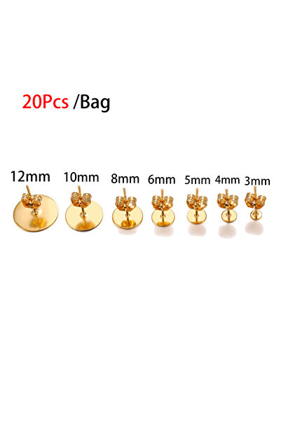 Choice 3 مم ذهب 20 قطعة 20/100 قطعة 3-12 مم من الفولاذ المقاوم للصدأ فارغة عم...