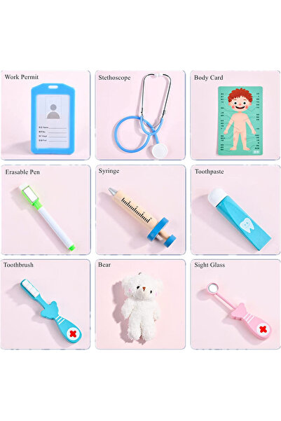 Picodino Educational dentistry kit – Wooden dental set with 23 accessories, 3+ years