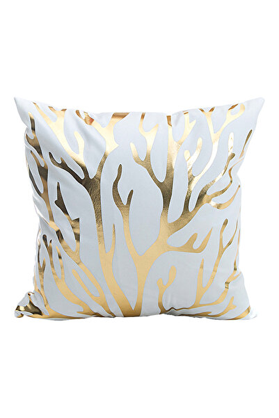 HALAMODO Stylish White and Gold 45 x 45cm Pillow Case for Home Decor