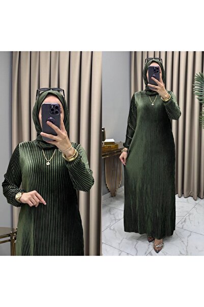 Sum PİLİSELİ KADİFE ELBİSE