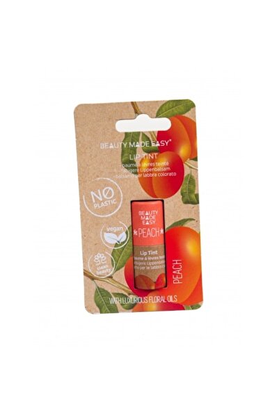 BEAUTY MADE EASY Χρωματιστό Lip Balm, Vegan, Χωρίς πλαστικό, Ροδάκινο, Beauty...