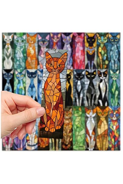 OBRO Set of 30 Cat Bookmarks – Cute Reading Markers for Book Lovers, 15×4 cm