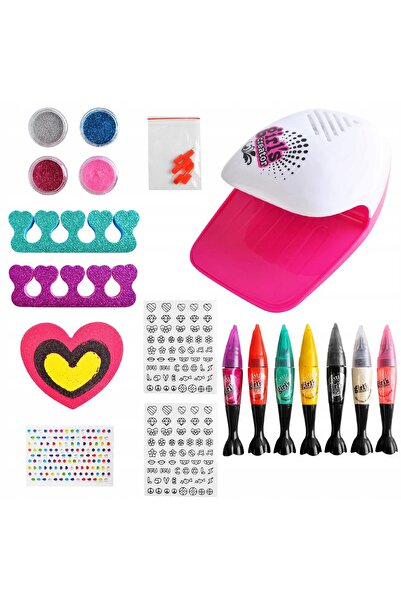 zola Παιδικό σετ μανικιούρ, βερνίκι νυχιών, πιστολάκι νυχιών, στρας, γκλίτερ, 12 αξεσουάρ