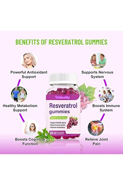 WELLBODY Resveratrol Vegan 99% Supplement – Protects Cells and Supports Youthfulness, 60 Gummies