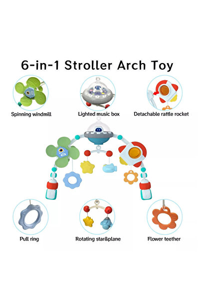 Picodino Adjustable stroller/crib arch with colorful interactive baby toys