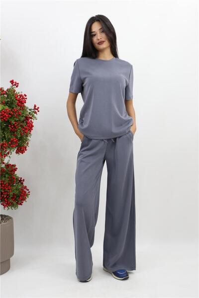 Puane Basic Modal Pantolonlu Takım - Antrasit