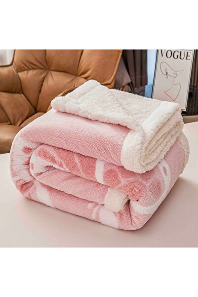 Cocolino 3D Fur Blanket – Soft, Warm and Elegant, Butterfly Print, 200×230 cm-Beige