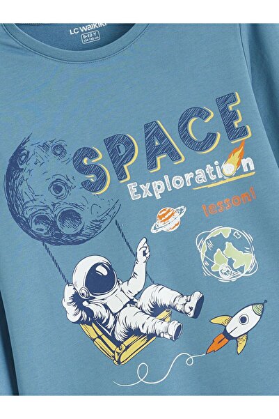 LC Waikiki Crew Neck Printed Boys' Pajamas Set