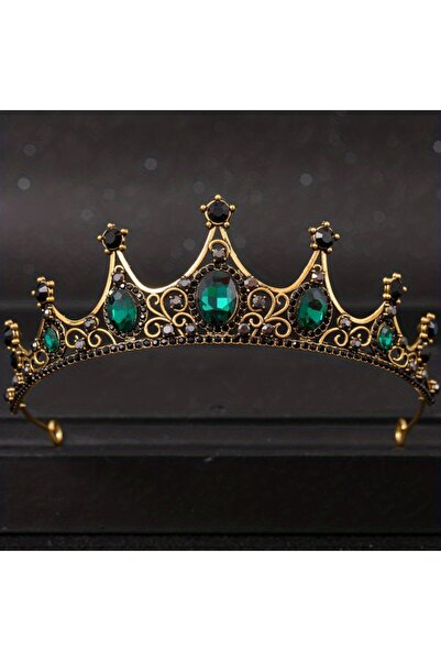 Choice تيجان وتيجان من الكريستال الباروكي الأخضر مع أحجار الراين وتاج تاج لحفلات التخرج للنساء والعرائس