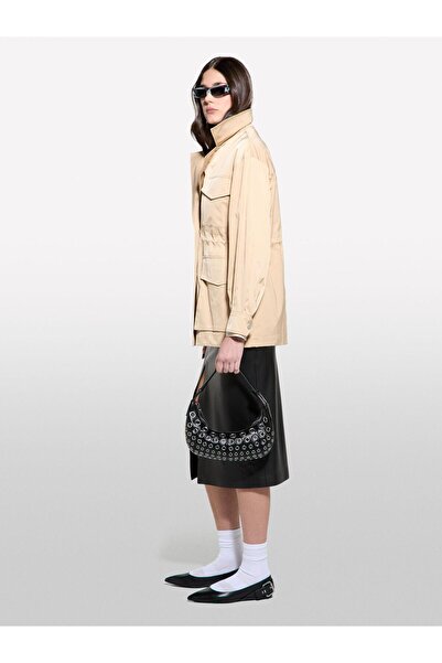 Sisley Women's Double-Breasted Elastic Waist Balloon Sleeve Jacket 325P22Kvln05I-Sis22E