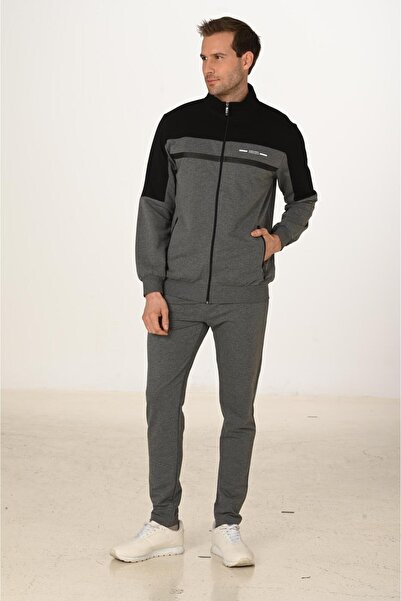 Marco Ferry Large Size Cotton Men's Tracksuit Anthracite M. 5279B-A