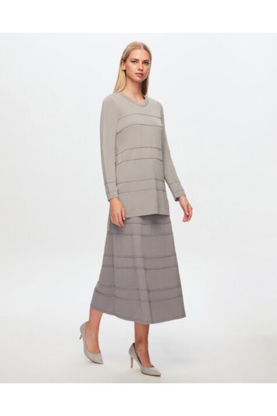 MISS DALIDA T24Y-6011 Bekletme Detaylı Triko Tunik 1270-BULLET