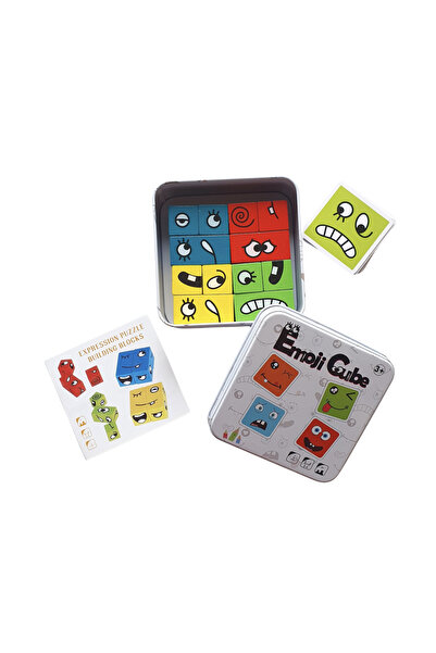 Krista Joc Montessori cub emoji în cutie metalică, 12 piese, lemn