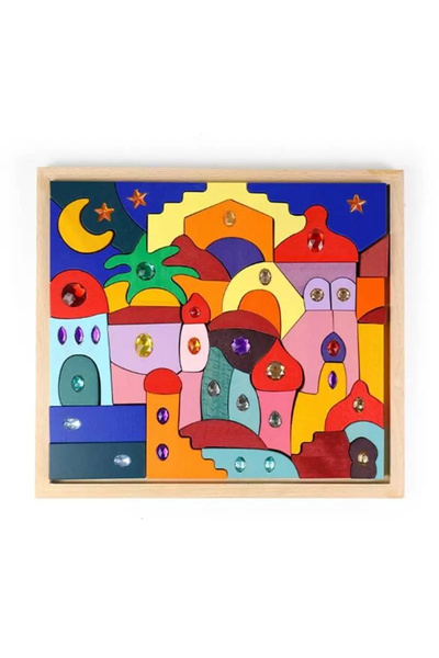 Krista Jumbo Fairy Montessori Fairy Curcubeu din lemn cu pietricele Montessor...