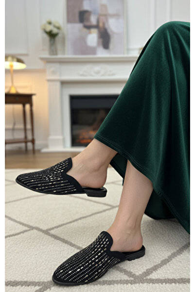 Hızlı Al Stone-Set Evening Slippers.Stone-Set Guest Slippers.Chehizlik Closed Slippers.