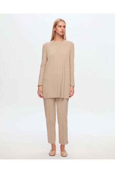 MISS DALIDA T24Y-6001 Basic Uzun Kollu Triko Tunik 002-MİNK