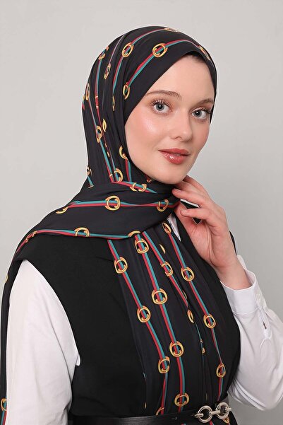 Levidor Siyah Çizgili Halka Desen Club Şal