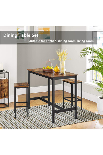 HXDream Nordic modern style, simple and fashionable,3-Piece 2-Seater Dining Set,Table set, Chairs set