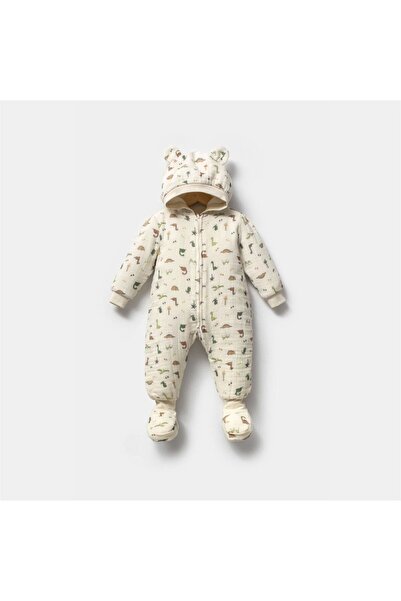 Tiffany Baby Boy Wool Dinosaur Muslin Jumpsuit with Booties Cream 38040