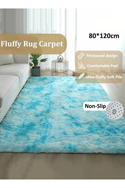 Generic Fluffy Carpet, Blue Shag Area Rug Non Slip Carpet Fuzzy Carpet Plush Mat Modern Shaggy Carpet