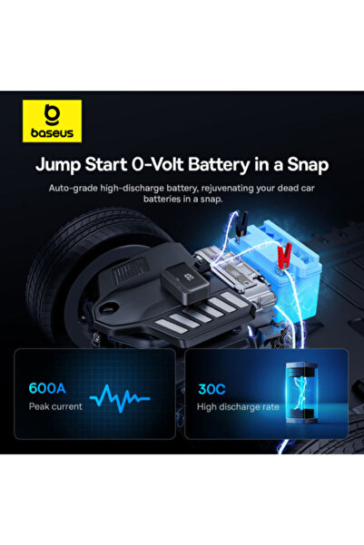 Baseus جهاز بدء تشغيل السيارة 4 في 1 من سلسلة Super Energy 600A