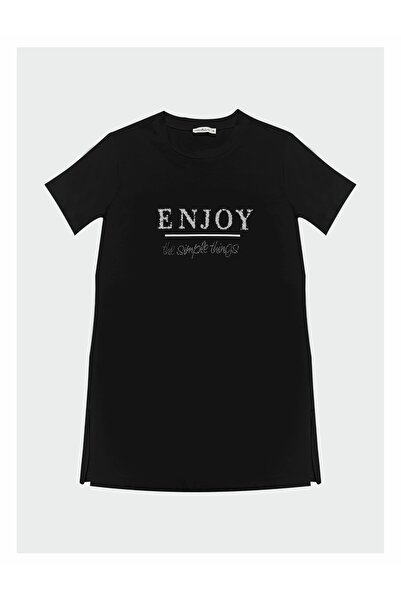 Moodbasic YENİ KADIN YAZILI TAŞLI BASKILI T-SHİRT MB27.164