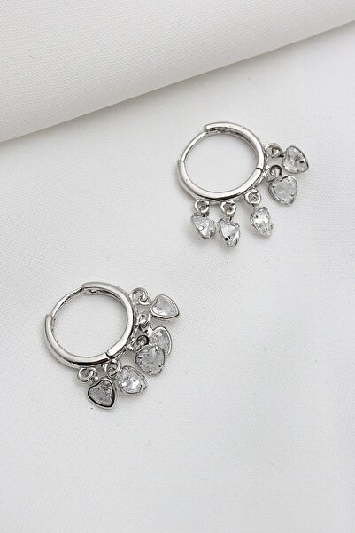 LA PERRY ACCESSORIES Hearted Silver Shakira Earrings